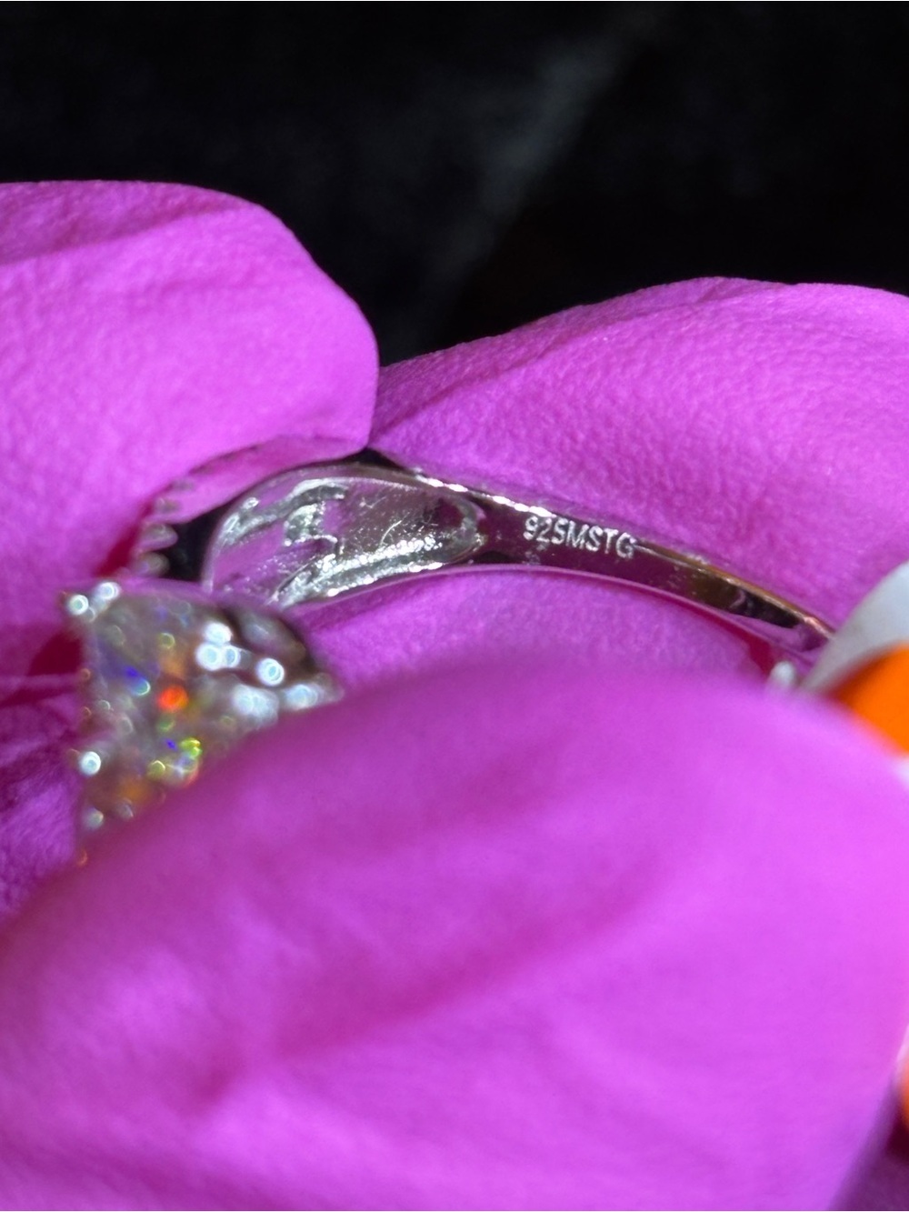 .925 Sterling Silver 1ct. VVS Moissanite Toi et Moi Style Pear-Cut Ring Size 6 - Picture 10 of 13
